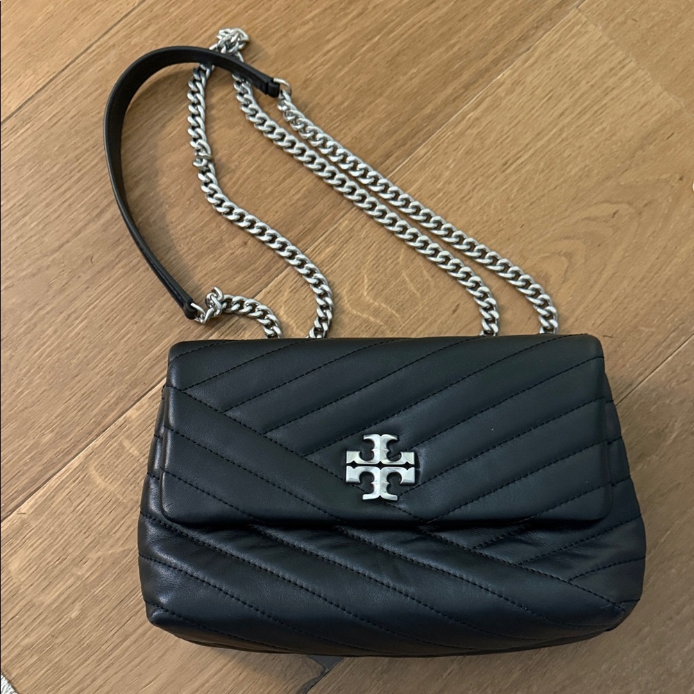 Tory Burch Black Chevron Crossbody Small Kira Bag